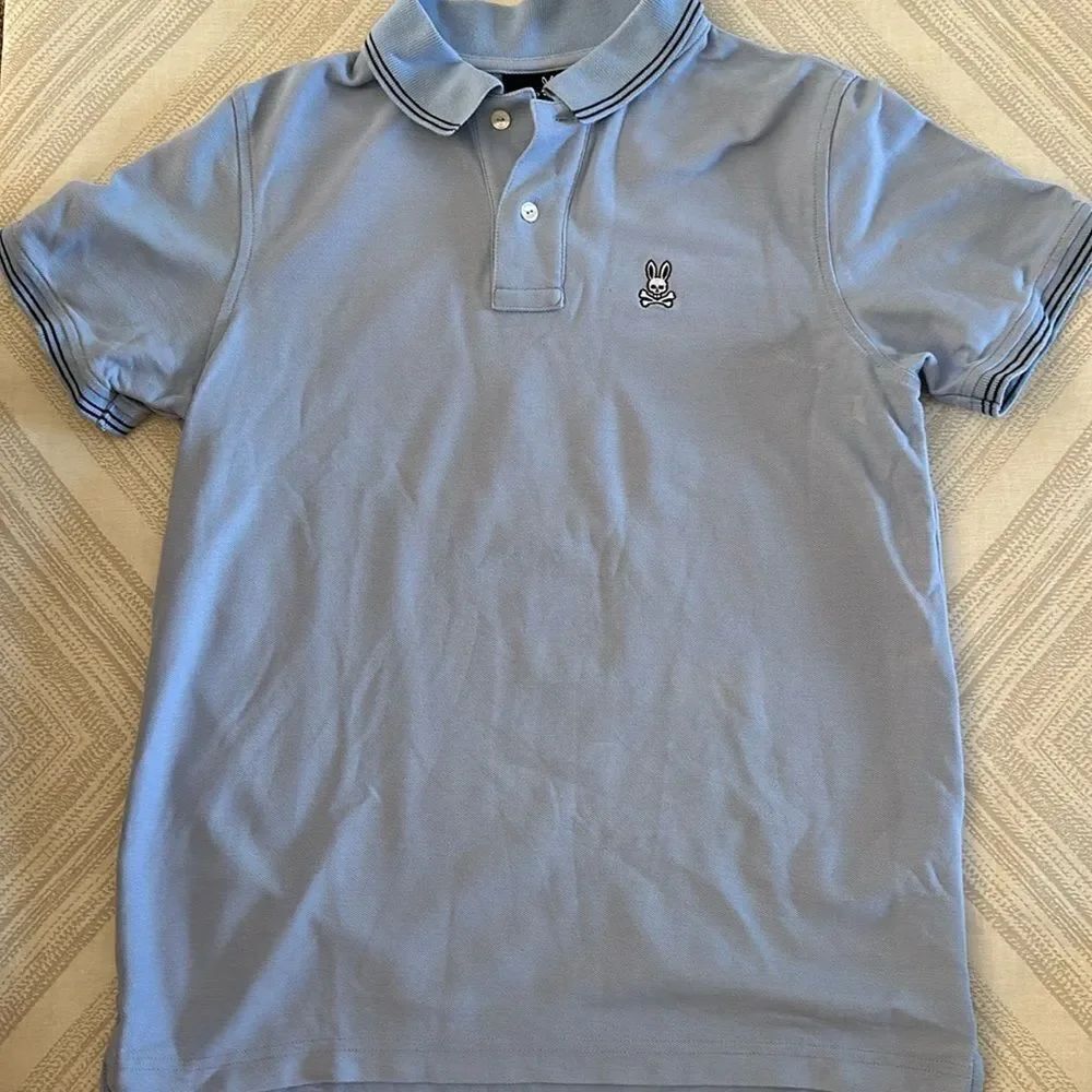Psycho Bunny Men’s Short-sleeve Light Blue Collared Shirt